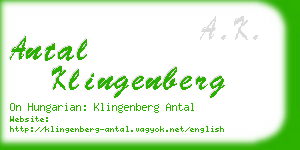 antal klingenberg business card